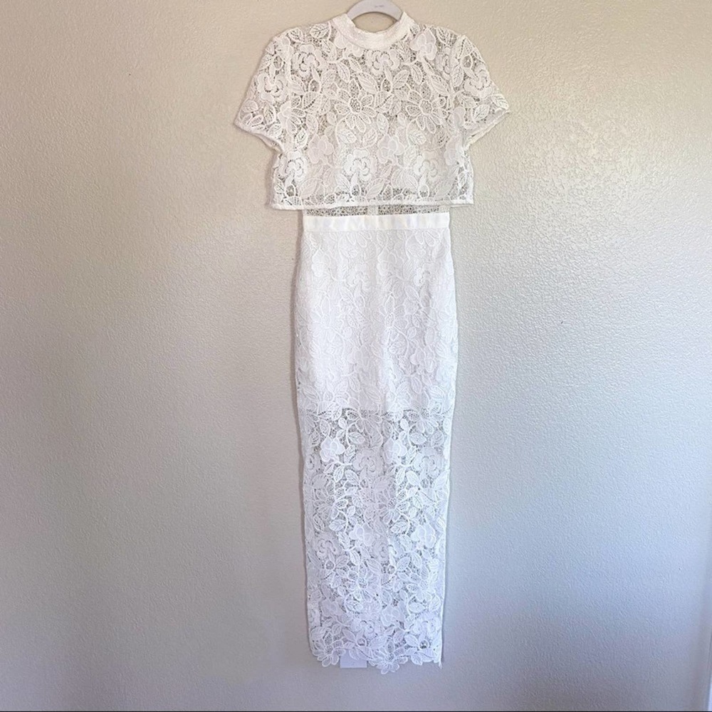 SelfPortrait Marcela Guipure Lace Bridal Gown Size 2 Gem